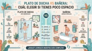 Plato de ducha vs bañera: cuál elegir si tienes poco espacio