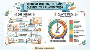 Reforma integral de baño: qué incluye y cuánto tarda